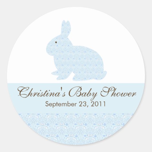 Rond Bébé Lapin Baby shower lapin Sticker (Devant)