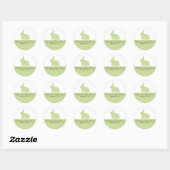 Rond Bébé Lapin Lapin Bébé Douche Bébé Sticker Neutre (Feuille)