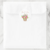 Rond Bébé Merci rose floral sticker (Sac)