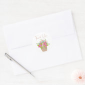 Rond Bébé Merci rose floral sticker (Enveloppe)