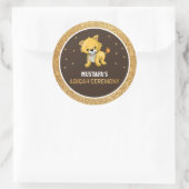 Rond Bébé mignon Lion Aqiqah Favoriser Sticker (Sac)