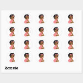 Rond Bébé mignonne noire fille en Sticker Romper (Feuille)