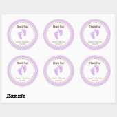 Rond Bébé pieds Baby shower Sticker pourpre (Feuille)