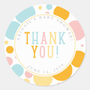 Rond Bébé Pois amusant Sticker Baby shower