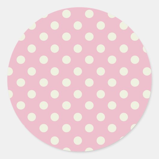 Rond Bébé Polka Pink et Blanc Sticker (Devant)