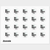 Rond Bébé Sticker Baby shower Bleu Simple (Feuille)