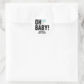Rond Bébé Sticker Baby shower Bleu Simple (Sac)