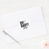 Rond Bébé Sticker Baby shower Bleu Simple (Enveloppe)