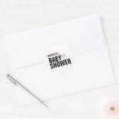 Rond Bébé Sticker Baby shower simple rose (Enveloppe)