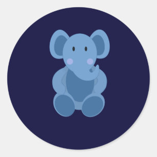 Rond Bébé : Sticker de jouet farci d'éléphant bleu
