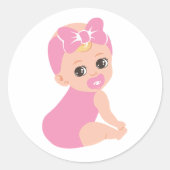 Rond Bébé Sticker fille avec Bow & Gold Lock (Devant)