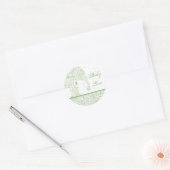 Rond Bébé vert amour éléphant Sticker (Enveloppe)