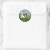 Rond Bébés de cygne doux - Sticker (Sac)