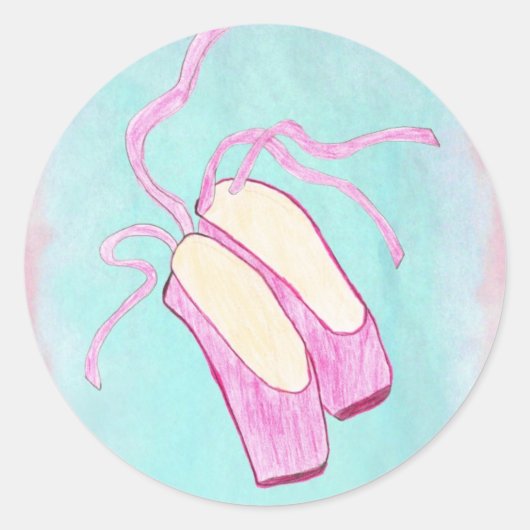 Rond Belle Chaussure de Ballet Sticker (Devant)