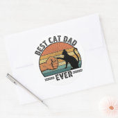 Rond Best Cat Dad Ever  Funny Cat Lover Sticker (Enveloppe)