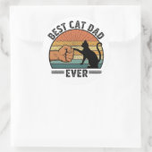 Rond Best Cat Dad Ever  Funny Cat Lover Sticker (Sac)