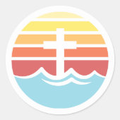 Rond Bethany Beach Sticker Sunset (Devant)