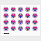 Rond Bi Pride Heart Classic Round Sticker (Feuille)
