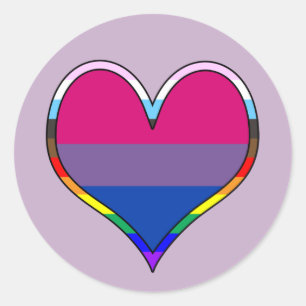 Rond Bi Pride Heart Classic Round Sticker