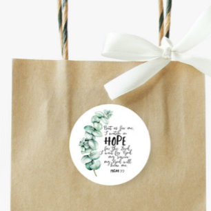 Rond Bible Verse Hope Eucalyptus Round Sticker