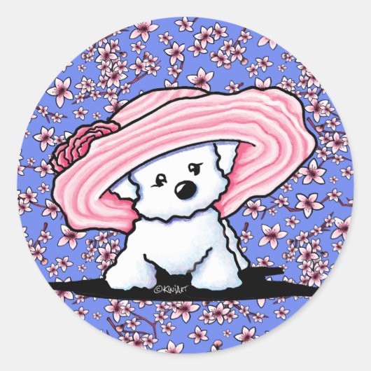 Rond Bichon Bell sur Sticker Cherry Blossoms (Devant)