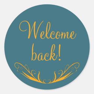 Rond Bienvenue Retourner Sticker Turquoise décoratif ro