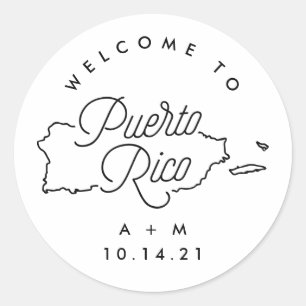 Rond Bienvenue sur Porto Rico Sticker