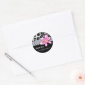 Rond Bijoux Leopard Sticker Lily Flower Merci (Enveloppe)