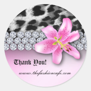 Rond Bijoux Leopard Sticker Lily Flower Merci