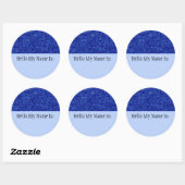 Rond Bijoux - Sapphire Nom Badge Sticker (Feuille)