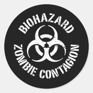 Rond Biodanger : Sticker de contagion zombie