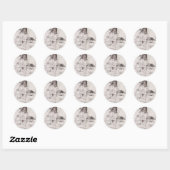 Rond Birch bark pattern classic round sticker (Feuille)