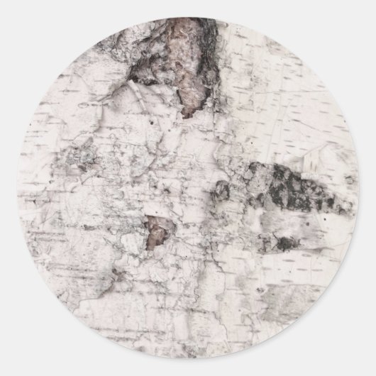 Rond Birch bark pattern classic round sticker (Devant)