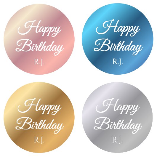 Rond Birthday Sticker | Custom Monogram