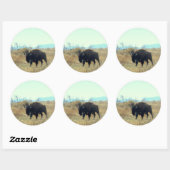 Rond Bison Buffalo Bull Sticker (Feuille)
