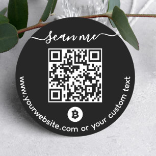 Rond Bitcoin (BTC) Portefeuille QR Code Sticker
