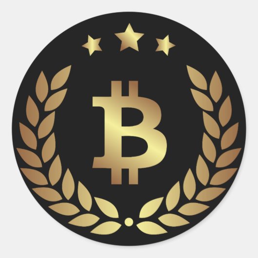 Rond Bitcoin Logo Symbole Cryptomonnaie Sticker Crypto (Devant)