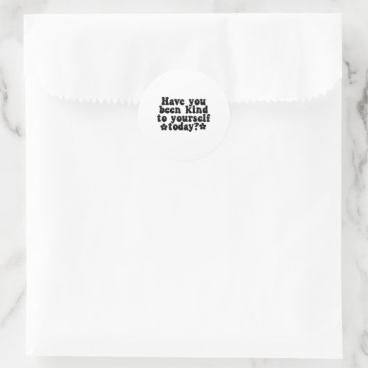 Rond Black And White Kindness Quote Sticker (Sac)