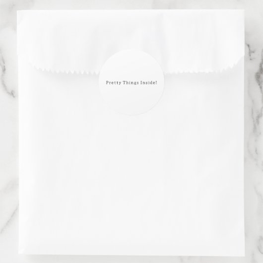 Rond Black and White Text Pretty Things Quote Sticker (Sac)