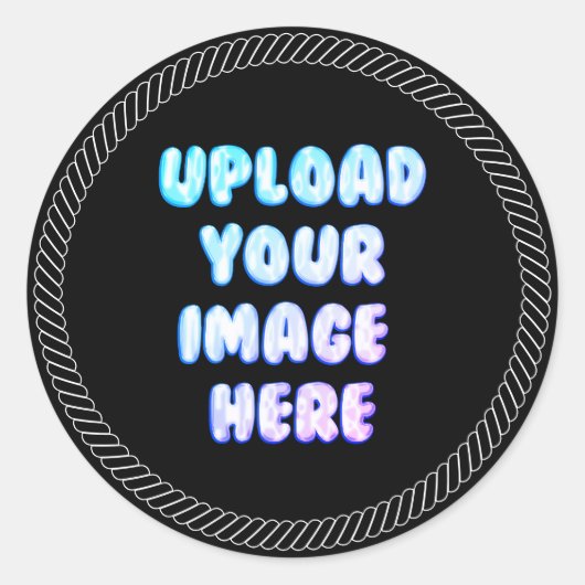 Rond Black Classic Round Sticker with a Business Logo (Devant)