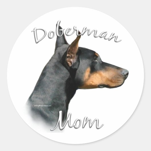 Rond Black Doberman Maman - Sticker (Devant)