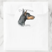 Rond Black Doberman Maman - Sticker (Sac)