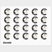 Rond Black Gold Quinceañera Custom Sticker (Feuille)