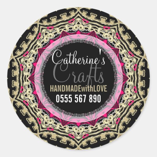 Rond Black+Gold Rose : Sticker pour produits profession (Devant)