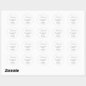 Rond Black & White Thank You Wedding Favor Sticker (Feuille)
