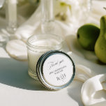 Rond Black & White Thank You Wedding Favor Sticker<br><div class="desc">Perfect for sealing favor bags,  gift packaging,  welcome bags,  envelopes,  and adding a refined finishing touch to your celebration.

Part of the "RHEA" Wedding Collection — follow the link on this page to explore all coordinating designs. • Mockups for this design were created using Midjourney AI.</div>