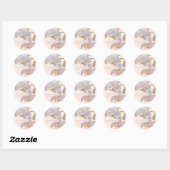 Rond Blanc - Sticker Mariage orchidées crème (Feuille)
