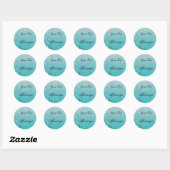 Rond Blessures de devis Sticker Turquoise floral (Feuille)