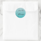 Rond Blessures de devis Sticker Turquoise floral (Sac)