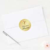 Rond Blessures de Noël Sticker en or avec croix (Enveloppe)
